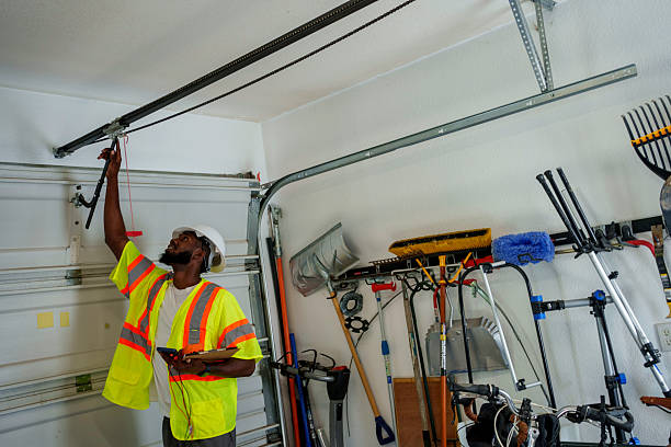 Professional Garage Door Panel Replacement technician working in Beverly Hills, TX